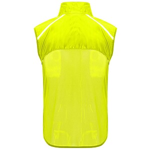Jannu unisex lightweight running bodywarmer, fluor yellow, size S