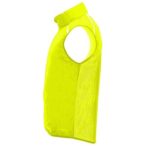 Jannu unisex lightweight running bodywarmer, fluor yellow, size S