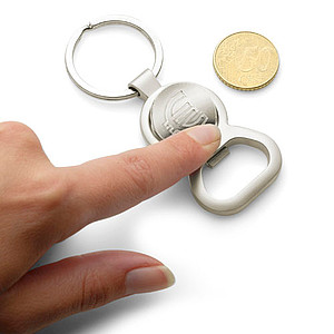 Key holder, €1 trolley disc Silver