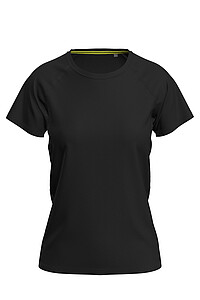 Ladies performance T-shirt STEDMAN MESH RAGLAN, black, size M