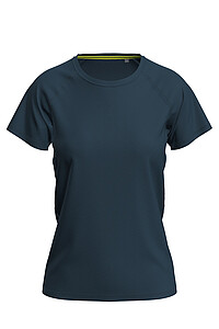 Ladies performance T-shirt STEDMAN MESH RAGLAN, dark navy blue, size M