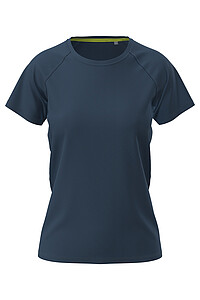Ladies performance T-shirt STEDMAN MESH RAGLAN, navy blue, size XS