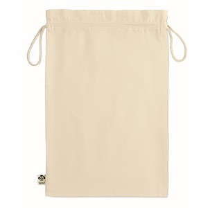 Large gift draw cord bag in organic cotton