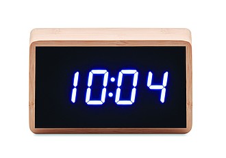 LED alarm clock bamboo casing