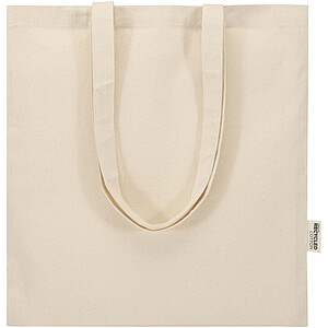 Madras Blend 140 g/m2 GRS recycled cotton tote bag 7L