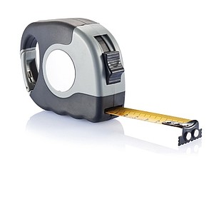 Measuring tape with carabiner, grey