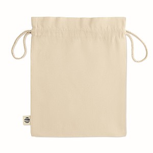 Medium gift draw cord bag in organic cotton