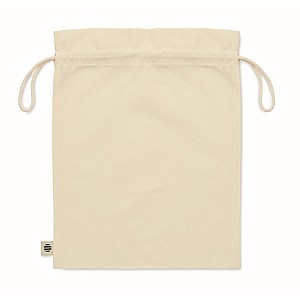Medium gift draw cord bag in organic cotton