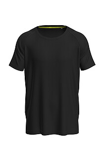 Mens performance T-shirt STEDMAN MESH RAGLAN, black, size L