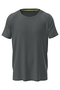 Mens performance T-shirt STEDMAN MESH RAGLAN, dark grey, size S