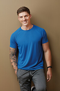 Mens performance T-shirt STEDMAN MESH RAGLAN, light royal blue, size S