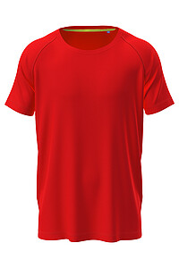 Mens performance T-shirt STEDMAN MESH RAGLAN, red, size S