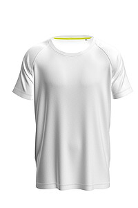 Mens performance T-shirt STEDMAN MESH RAGLAN, white, size L