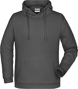 Mens sweatshirt with hoodie James Nicholson, anthracite, 4XL