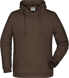 Mens sweatshirt with hoodie James Nicholson, brown, M