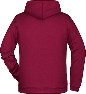 Mens sweatshirt with hoodie James Nicholson, burgundy, M