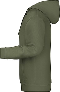 Mens sweatshirt with hoodie James Nicholson, dark khaki, L