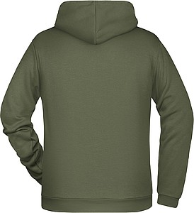 Mens sweatshirt with hoodie James Nicholson, dark khaki, L