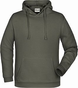 Mens sweatshirt with hoodie James Nicholson, grey, XXL