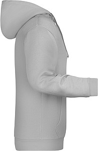 Mens sweatshirt with hoodie James Nicholson, light grey melange, M