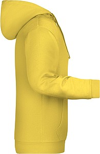 Mens sweatshirt with hoodie James Nicholson, light yellow, 3XL