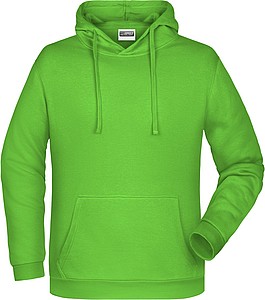 Mens sweatshirt with hoodie James Nicholson, lime green, 4XL