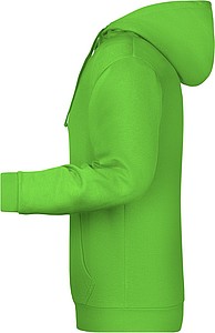 Mens sweatshirt with hoodie James Nicholson, lime green, 4XL