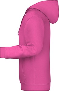 Mens sweatshirt with hoodie James Nicholson, pink, XL