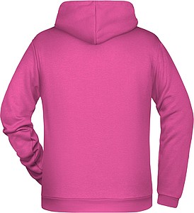 Mens sweatshirt with hoodie James Nicholson, pink, XL
