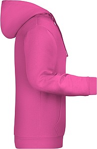 Mens sweatshirt with hoodie James Nicholson, pink, XL