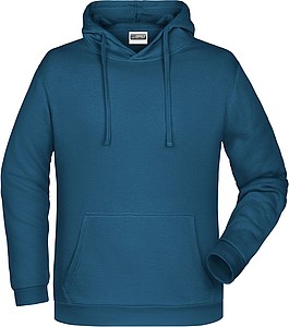 Mens sweatshirt with hoodie James Nicholson, teal, 3XL