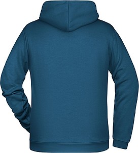 Mens sweatshirt with hoodie James Nicholson, teal, 3XL