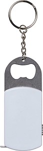 Metal bottle opener with steel keyring,