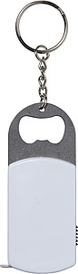 Metal bottle opener with steel keyring,
