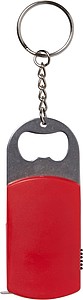 Metal bottle opener with steel keyring,