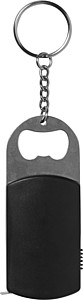 Metal bottle opener with steel keyring,