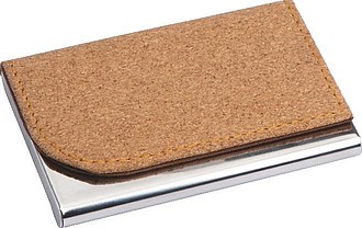Metal Business Card Holder with cork Surface