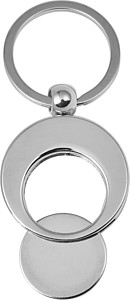 Metal key holder with shopping cart coin