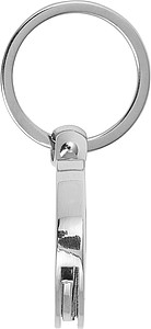 Metal key holder with shopping cart coin