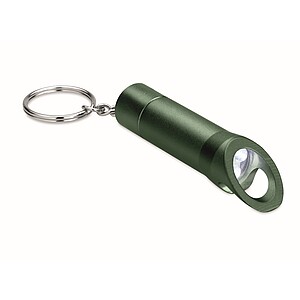 Metal torch key ring, dark green