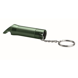 Metal torch key ring, dark green