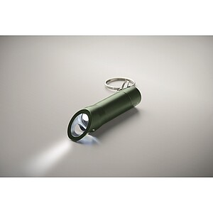 Metal torch key ring, dark green