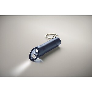 Metal torch key ring, french navy