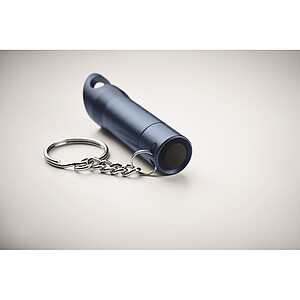 Metal torch key ring, french navy