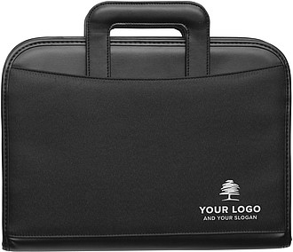 Microfibre zipped folder Black