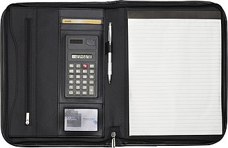 Microfibre zipped folder Black