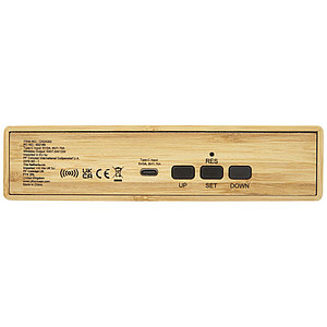 Minata bamboo wireless charger with clock