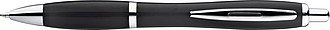 Multicolour plastic ball pen with metal clip, black