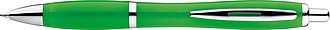 Multicolour plastic ball pen with metal clip, green