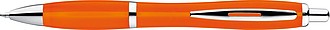 Multicolour plastic ball pen with metal clip, orange
